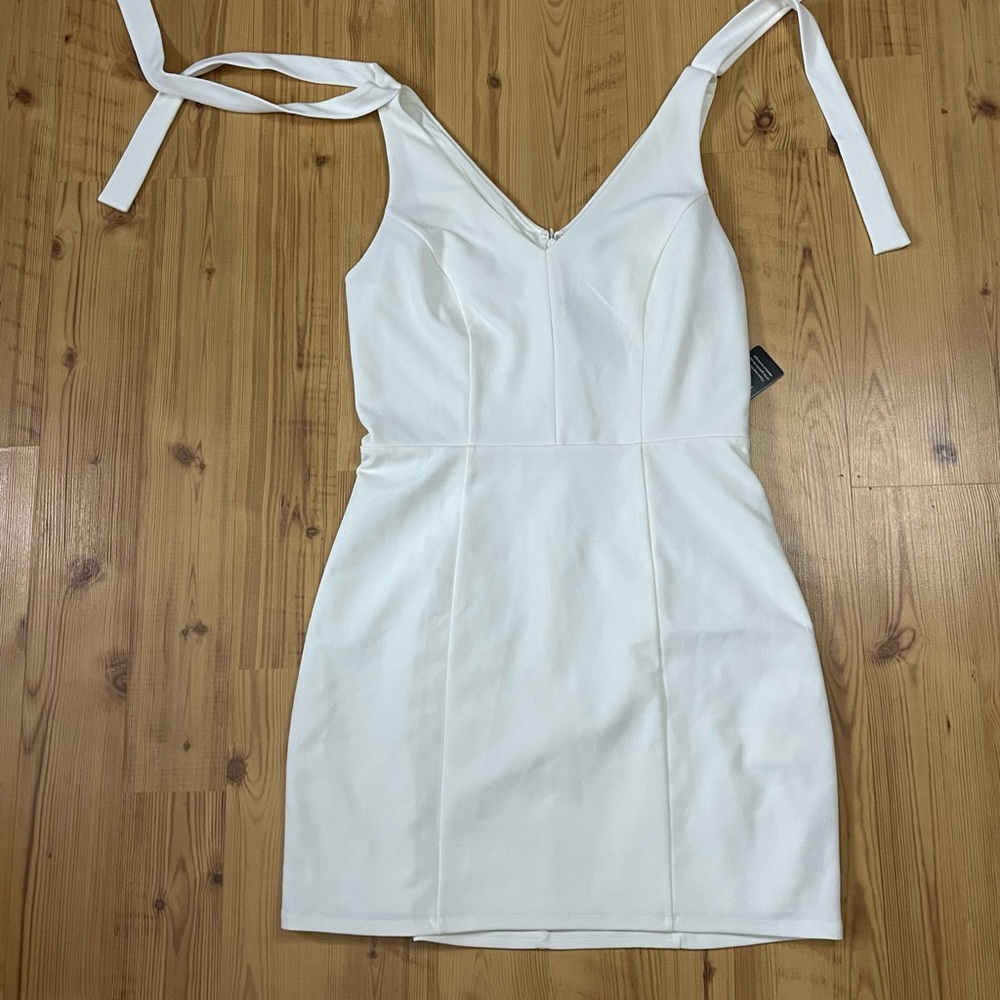 Express White Mini Dress with Tie Straps